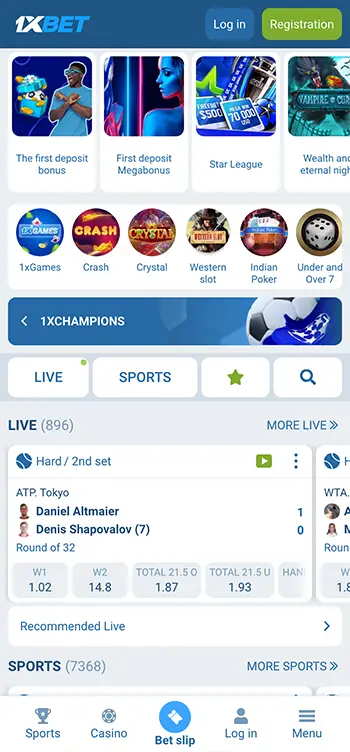 Step 1 - Visit the official 1xBet website