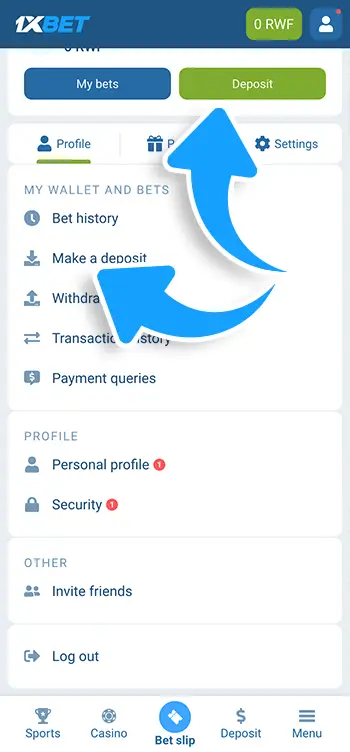 Step 2 - Click on Deposit