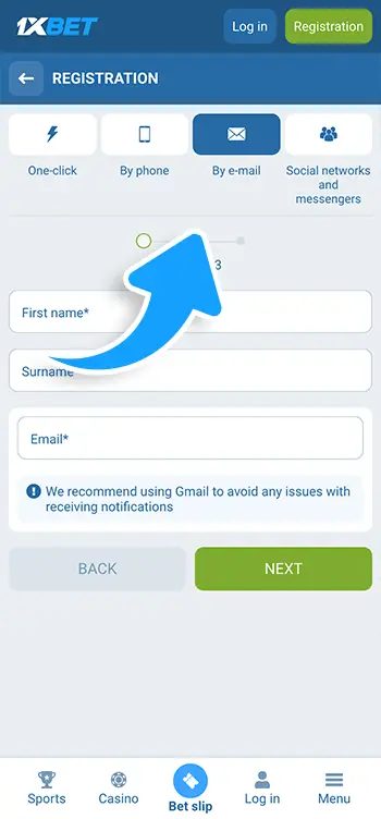 Step 3 - Choose a registration method