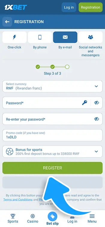 Step 8 - Click Register to complete